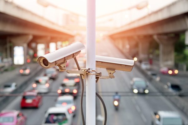 Closeup,Of,Traffic,Security,Camera,Surveillance,(cctv),On,The,Road